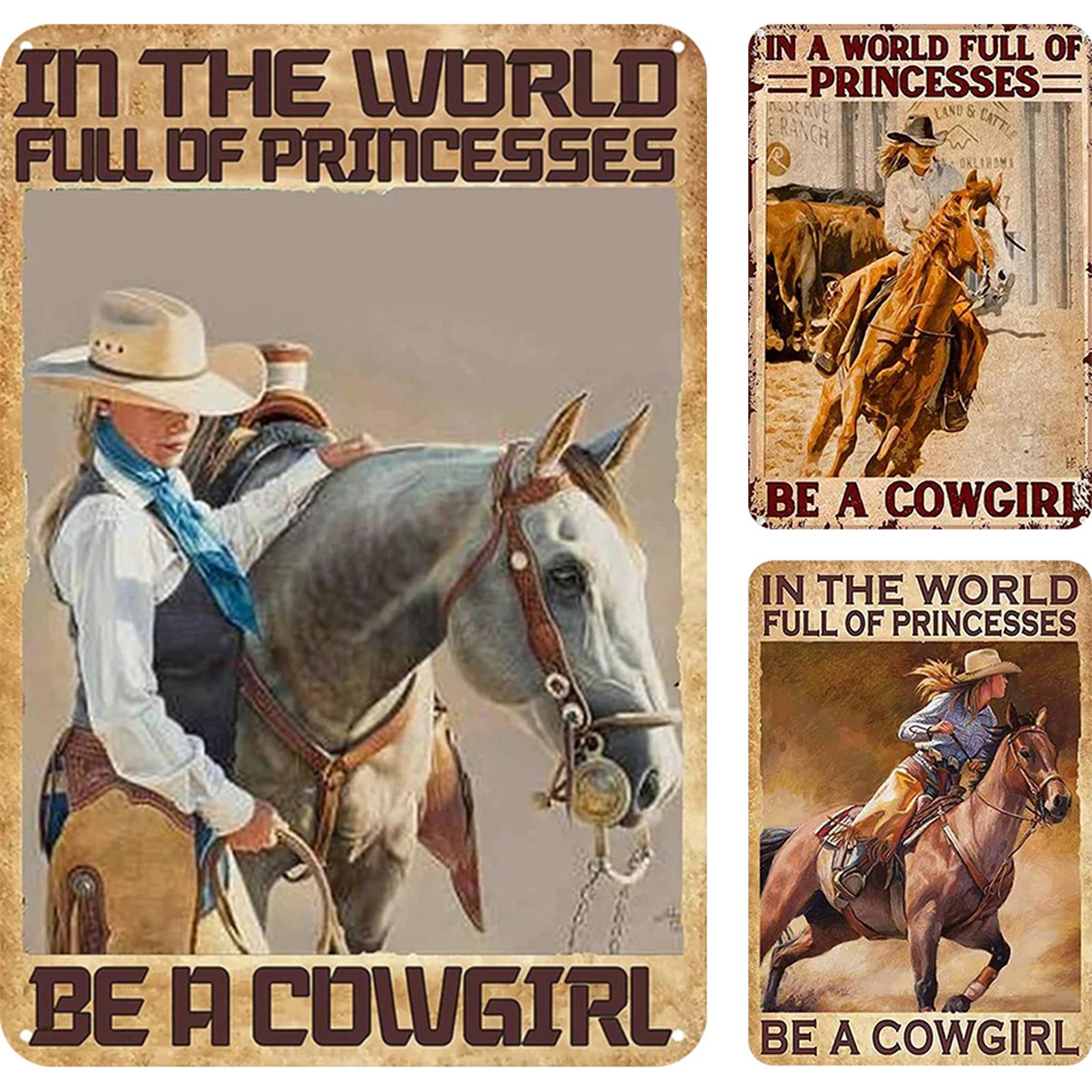Home Bar And Coffee - 3-teiliges Vintage Western Cowboy Metallschild 2D