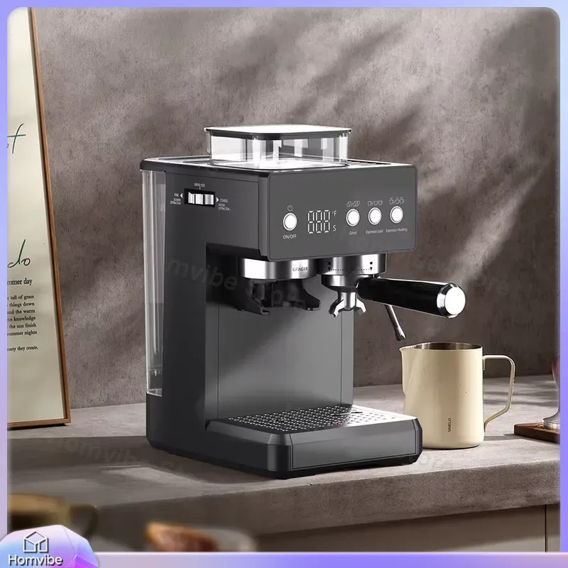 Home Barista - 3-in-1 Halbautomatische Espressomaschine mit Integriertem Mahlwerk