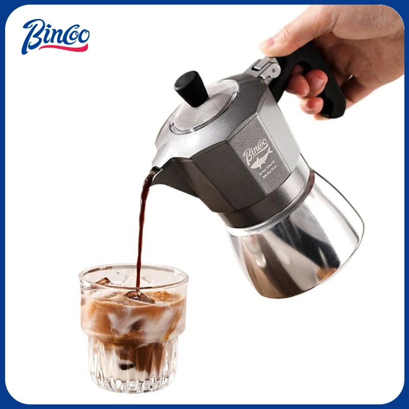 Home Barista - Bincoo 2-Tassen Doppelventil Moka-Kanne Aluminiumlegierung Kaffeekanne
