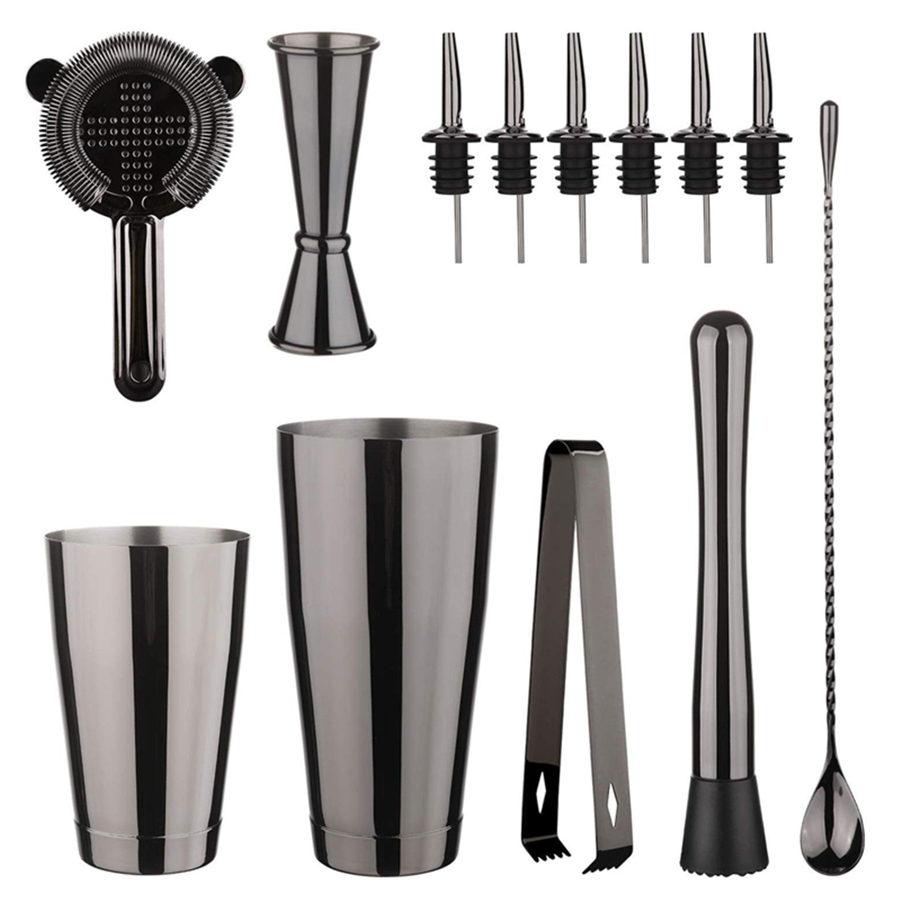 Boston Shaker Set - Cocktail-Shaker-Bar-Set: 2 beschwerte Boston-Shaker, Cocktail-Sieb, Jigger,