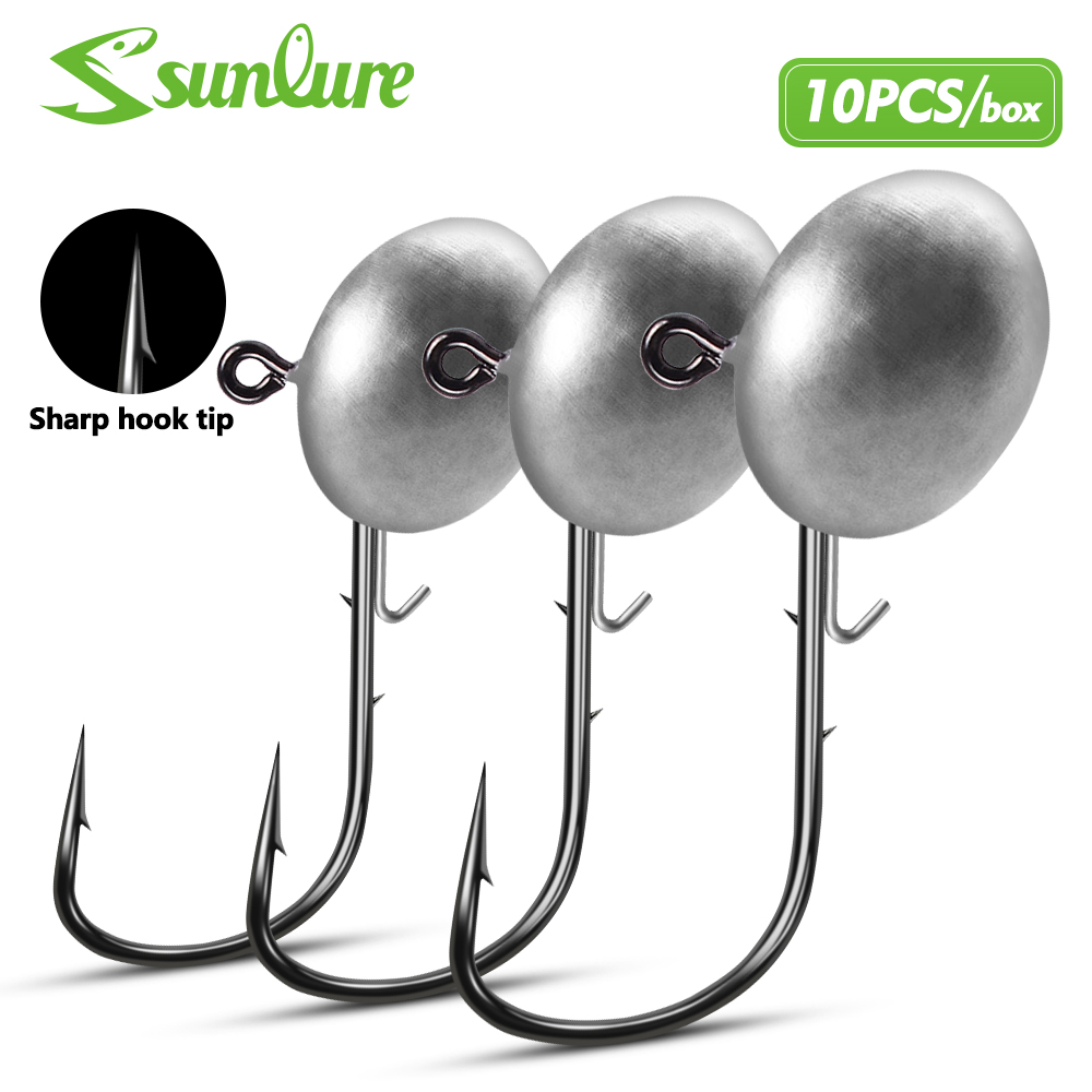 Jigger Double Sided - Sunlure 10 Stück/Box Ovale Blei-Jigkopfhaken mit