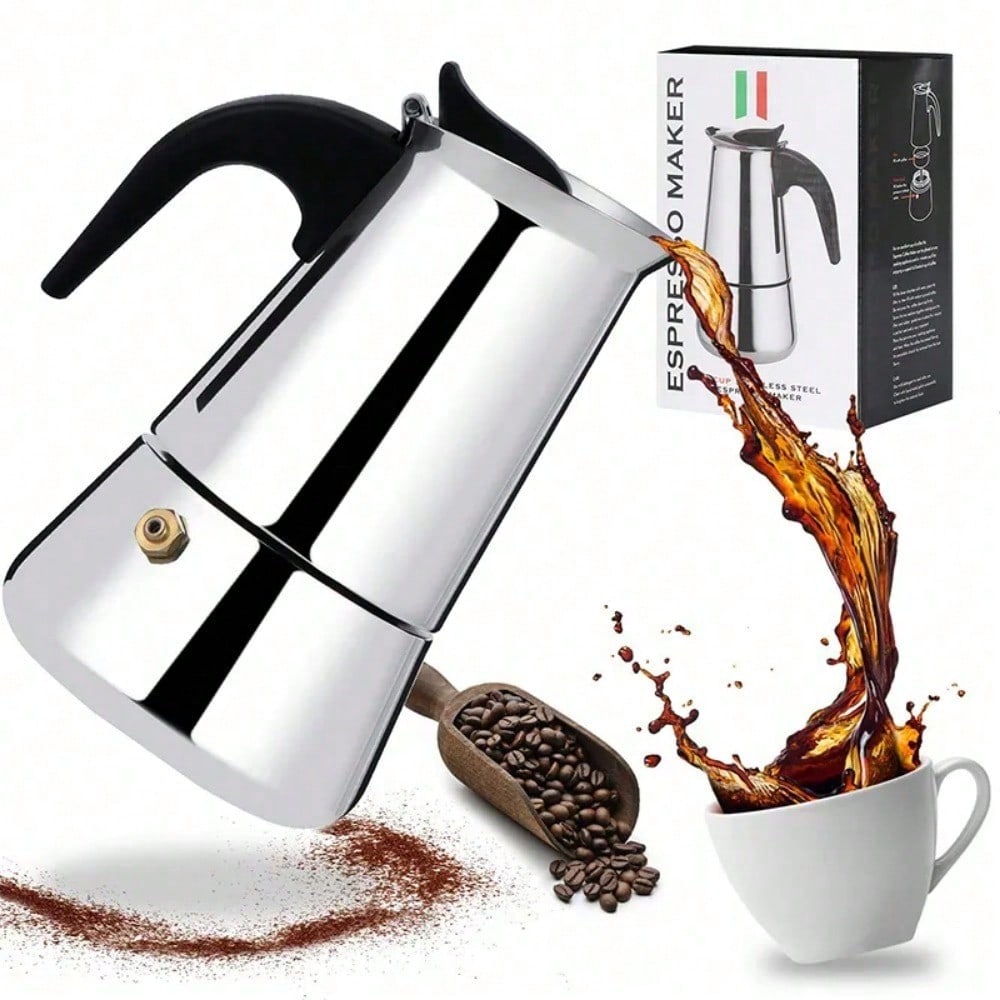 Home Barista - 12Cup Kaffeemaschine Edelstahl Espressomaschine 600ML Moka