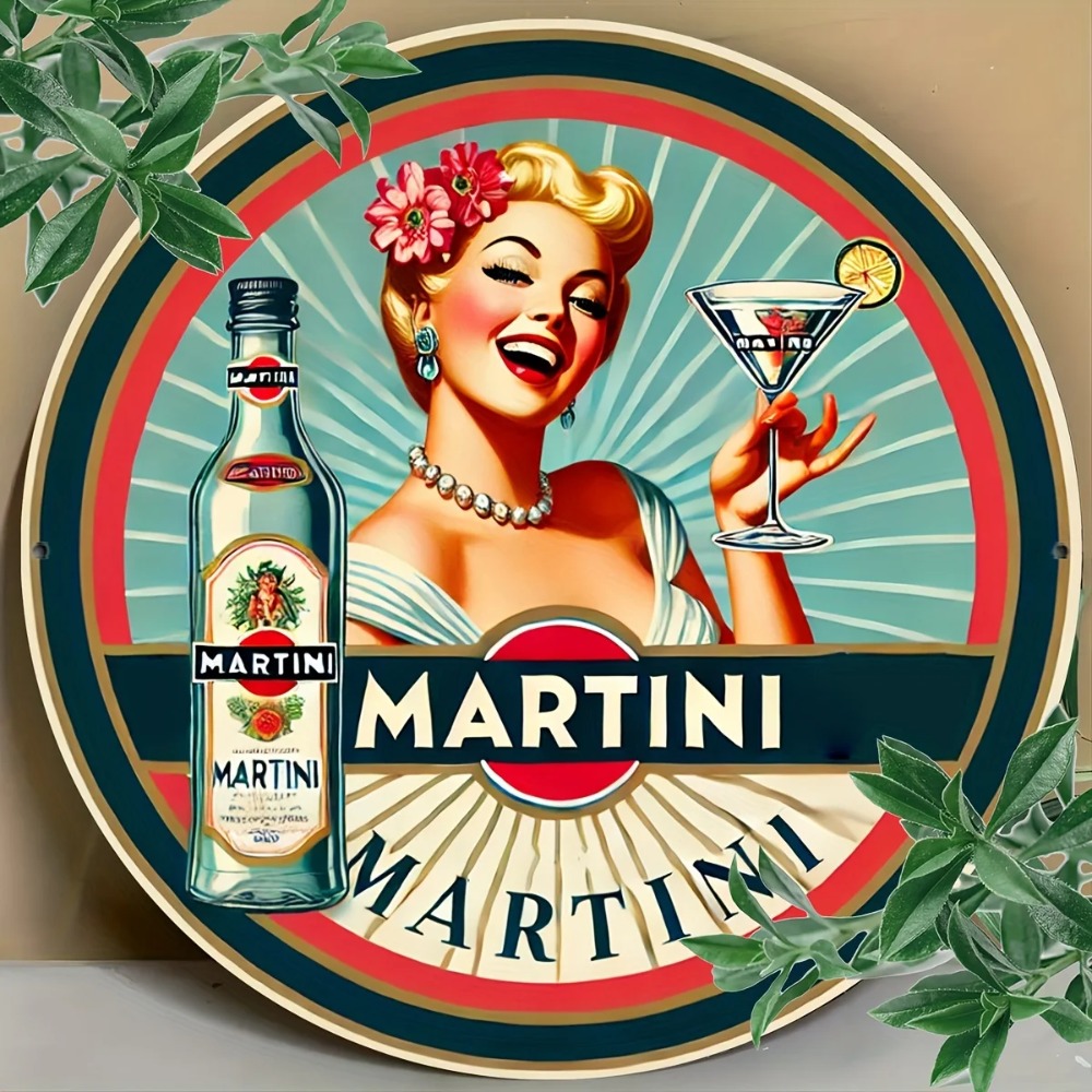 Home Bar And Restaurant - Vintage Martini Cocktail Pin-Up Einzelnes Blechschild