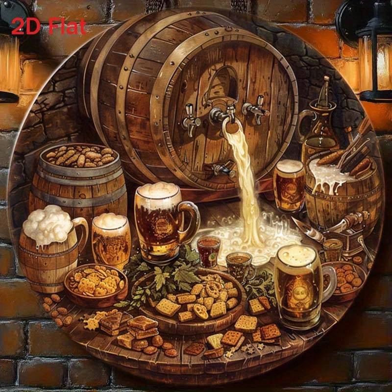 Home Bar Cafe - 1 Stück rundes 2D-Flach-Aluminiumschild für den