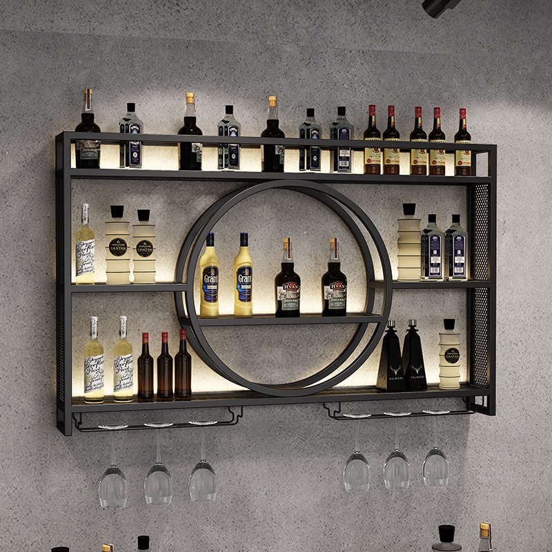 Home Bar And Cabinet - Bar-Weinregal, wandmontierter Weinschrank, Barregal, Wein-Präsentationsregal für