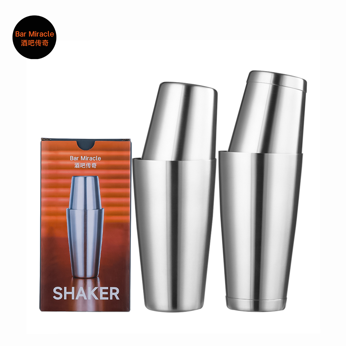 Boston Shaker Set - Bar Miracle Boston Shaker aus Edelstahl