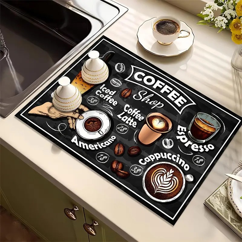 Kreative Kaffee-Print Küchen-T – Bar Mat Rubber Bewertung und Preis