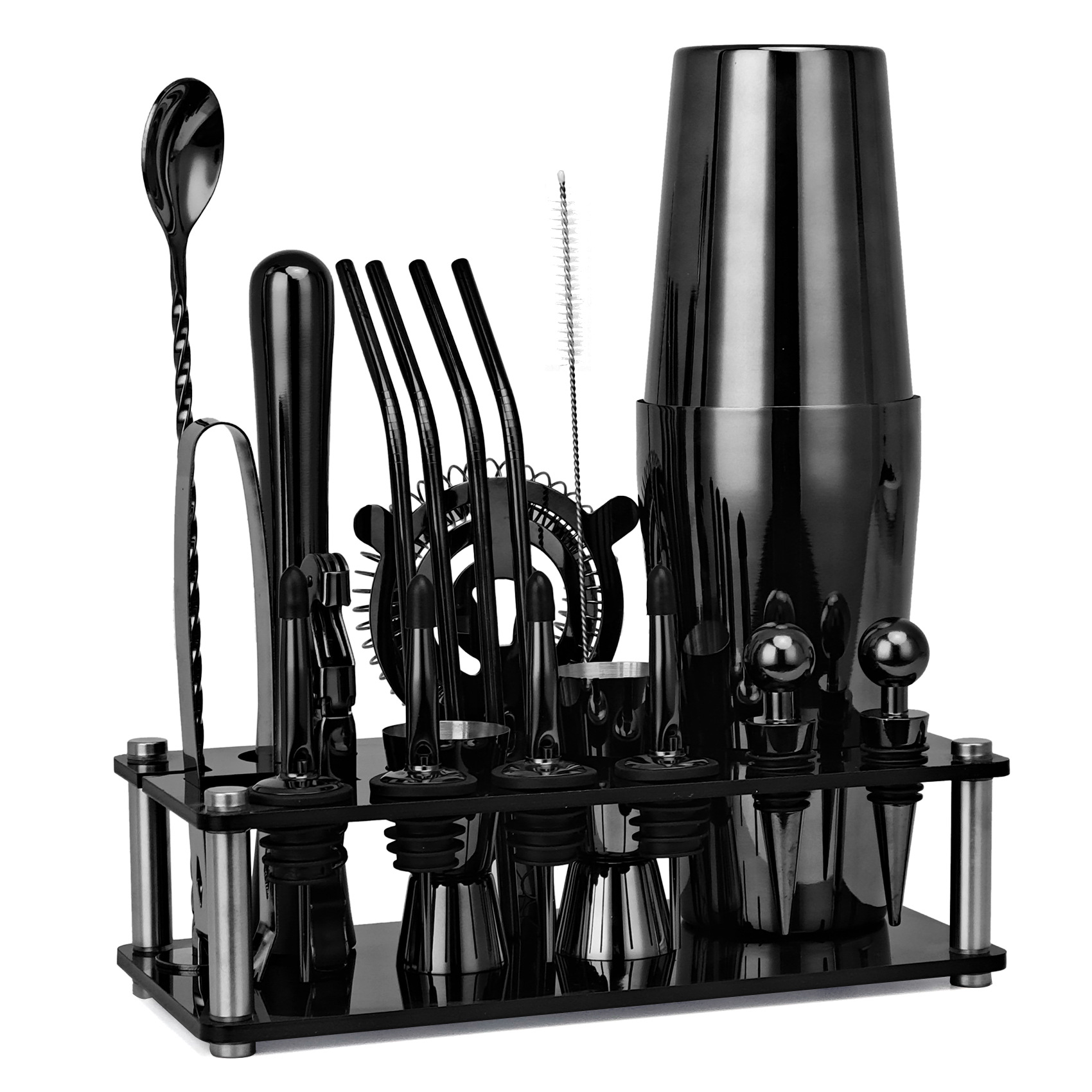 20 stücke Schwarz/Roségold/Sil – Boston Shaker Set Bewertung und Preis