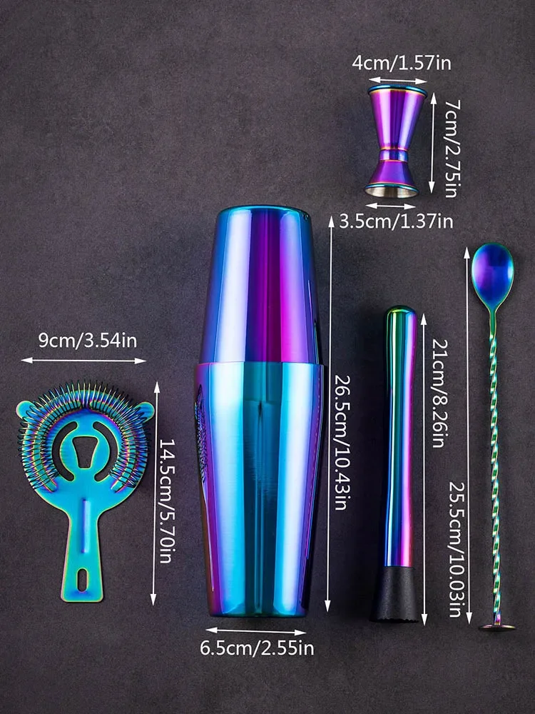 5/7 stücke Regenbogen Cocktail – Boston Shaker Set Bewertung und Preis