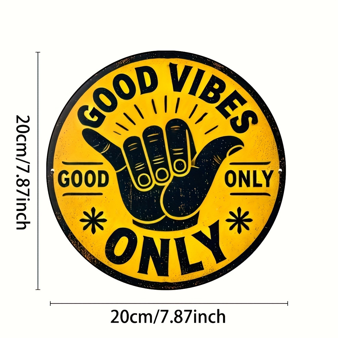 „Good Vibes Only“ Rundes Vinta – Home Bar Cafe Bewertung und Preis
